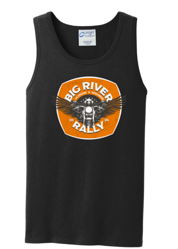 black tank with small Big River Rally logo on full front
