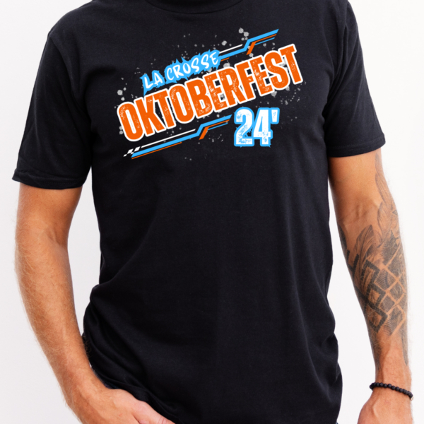 la crosse oktoberfest design on a black shirt