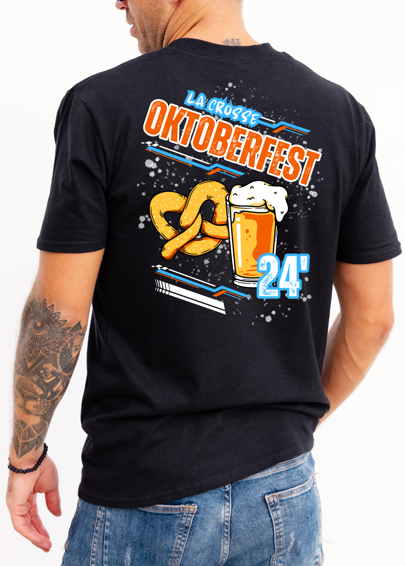 la crosse oktoberfest design on a black shirt